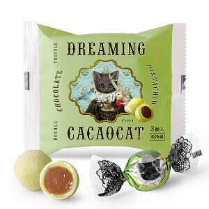 【チョコレートトリュフ】DREAMING CACAOCAT ピスタチオ 3個入り　ねこギフト