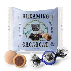【チョコレートトリュフ】DREAMING CACAOCAT 塩キャラメル 3個入り　ねこギフト