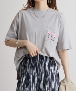 【2024新作】フラミンゴ刺繍Tシャツ