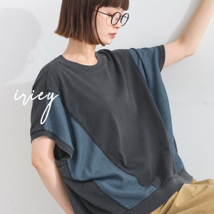T-shirt T-Shirt Mixing Texture Cotton Indigo Switching
