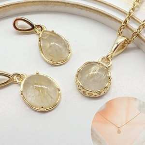 Gemstone Pendant Natural Stone Stainless Steel
