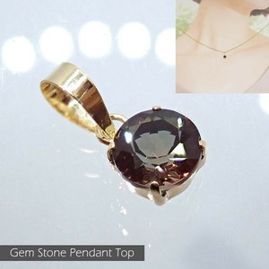 アンデシン ラウンド 約0.4ct K18 ペンダントトップ チベット産 天然石 日本製【HOS】