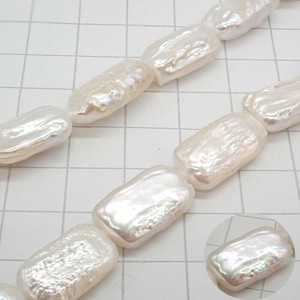 【173. 淡水パール ビーズ スクエア 約9.5x17.5mm】1連 売り 国内発送 ◆淡水真珠 高品質 バロック