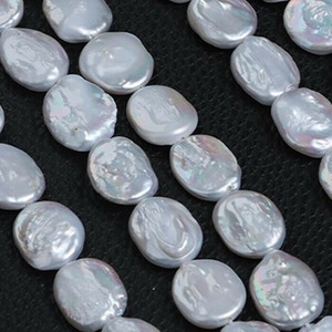 【174. 淡水パール ビーズ オーバル 約14x17mm】1連 売り 国内発送 ◆淡水真珠 バロック高品質