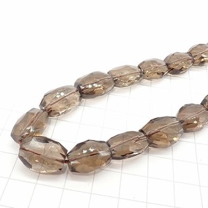 【高品質★375】【約40cm タンブルカット連】【スモーキークォーツ】サイズ約12*15mm  天然石 ビーズ