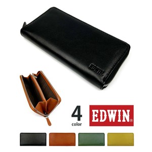 【全4色】 EDWIN エドウイン ゴートレザー ラウンドファスナー ロングウォレット 長財布(0510655)