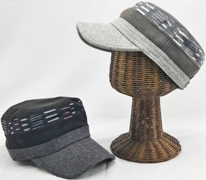 【久留米絣】ワークキャップ ウール 秋冬 木綿織物 伝統 男女兼用 帽子