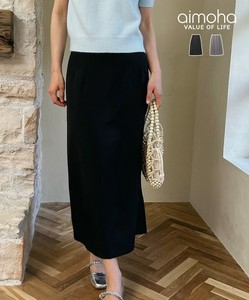 《 aimoha 》膝下スカート レディース ロング バックスリット 無地 通勤 オフィス カジュアル スーツ地