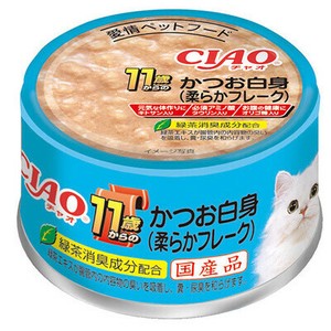 [いなばペットフード] CIAO　11歳からのかつお白身　柔らかフレーク75g