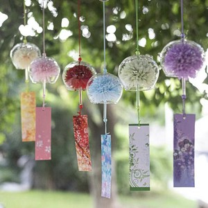 風鈴 花 置物 ガラス   ZCHA6253