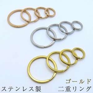 ステンレス 03-s. パーツ 二重リング シルバー 5個売り 金属アレルギー対応