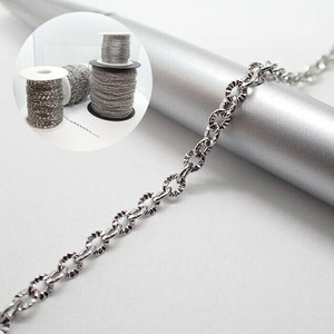 【切り売り/約1m】ステンレス製チェーン【模様入りあずき】【シルバー】 ステンレスチェーン ネックレス