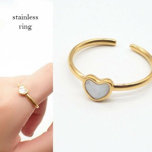 ステンレス リング【14】ハート ゴールド 【1個】内径約17mm 指輪 アレルギー対応 アクセサリー