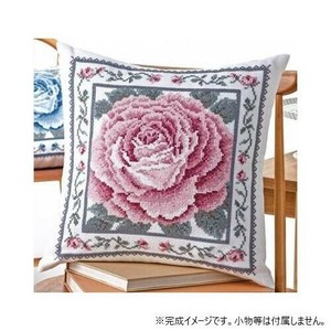 オリムパス クロス・ステッチししゅうキット 美しい花たち クッション レッドローズ 6057(オフホワイト)