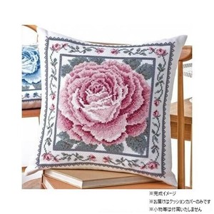 オリムパス クロス・ステッチししゅうキット 美しい花たち クッション レッドローズ 6057(オフホワイト)