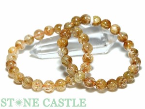 ☆高品質☆【ブレスレット】ザギマウンテンクォーツ (オレンジ) (約6.5〜7mm) 【天然石 パワーストーン】