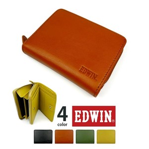 【全4色】 EDWIN エドウイン ゴートレザー 二つ折り財布 ラウンドファスナー小銭入れ(0510656)
