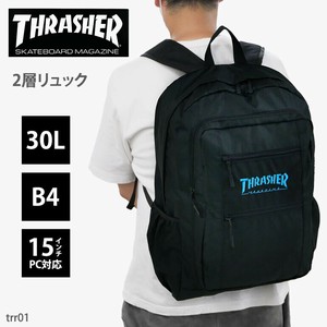 THRASHER スラッシャー リュック メンズ 学生 スクール 通学 2層 大容量 B4 30L