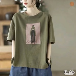 プリントTシャツ 人物 レトロカジュアル 夏 EH1372【2024新作】