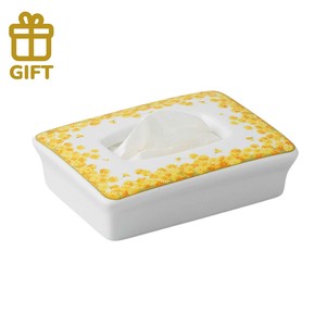 Mino ware Tissue Case Gift Flower Made in Japan
