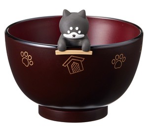 しるワン　くろしば　【日本製 汁椀・箸置  】
