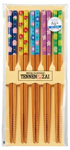 客用箸　銀ｲｵﾝ抗菌　すす竹花ごころ 【日本製 5膳5絵柄組】