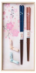 【日本製】桐箱箸置付夫婦箸　ありがとう【箸・箸置】