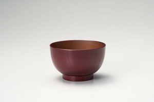レンジ汁椀　抗菌なごみ　 朱　 　【日本製 食洗機、電子レンジ使用可能】