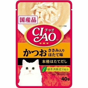 [いなばペットフード] CIAOパウチ　かつお　ささみ入りほたて味40g