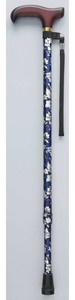 フジホーム　ステッキ　杖　ベーシック　伸縮S　花柄青　WB3718