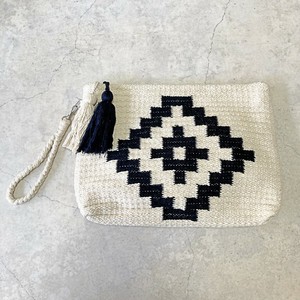 ⑥【SALE★在庫限り】ジャガードクラッチバッグ（手織り生地）