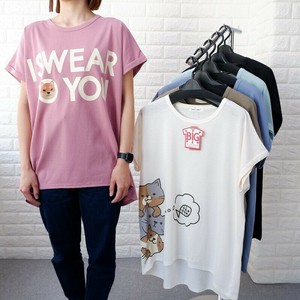 T 恤/上衣 女士 短袖 狗 宽松T-Shirt 猫