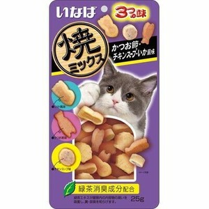 [いなばペットフード] 焼ミックス3つの味かつお節・チキンスープ・いか風味25g