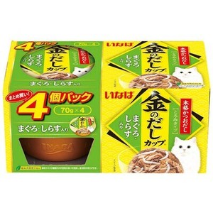 [いなばペットフード] 金のだしカップ　まぐろ・しらす入り70g×4P