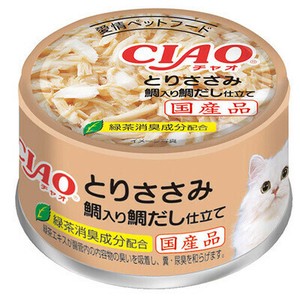 [いなばペットフード] CIAO　とりささみ鯛入り鯛だし仕立て85g