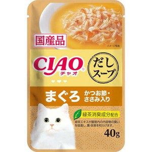 [いなばペットフード] CIAO　だしスープ　まぐろかつお節・ささみ入り40g