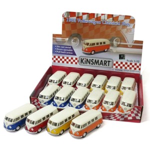 おもちゃ ミニカー 1:32 フォルクスワーゲンバス アイボリートップ  4色アソート No.201-677 ケース販売