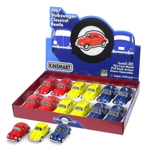 おもちゃ　KiNSMART　ミニカー　1:32　クラシックビートル　3色アソート　No.201-603　ケース販売
