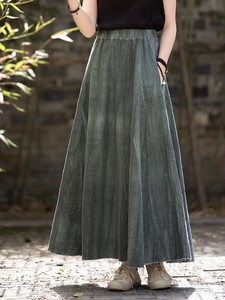 Skirt Ladies fashion Plain Color Cotton Linen