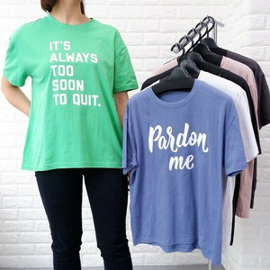 特価 綿100％ ゆったりプリントTシャツ  (両面英字プリント6柄)　ユニセックス Tシャツ　半袖