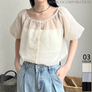 【2024新作商品♪】シアードット柄オフショルブラウス