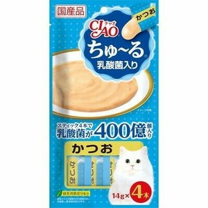 [いなばペットフード]CIAOちゅーる　乳酸菌入りかつお14g×4P