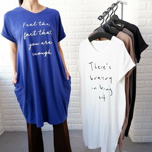 Casual Dress Tunic T-Shirt Pocket 100% Cotton