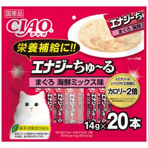 [いなばペットフード] CIAOちゅーる　エナジーちゅーるまぐろ海鮮ミックス味14g×20P