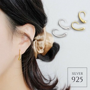 ピアス《シルバー925 シンプルドロップデザインピアス 全2色》