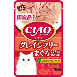 [いなばペットフード] CIAOパウチ　グレインフリーまぐろささみ入りほたて味40g