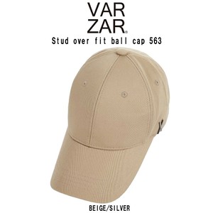 VARZAR(バザール)キャップ 帽子 ロゴ ベージュ シルバー ユニセックス Stud over fit ball cap 563
