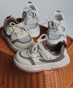 《 shoes365 》キッズ メッシュデザインスニーカー マジックテープ 靴 シューズ 子供 シンプル 軽量