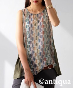 [antiqua] Tank Boat Neck Ladies fashion Tank Top A-Line