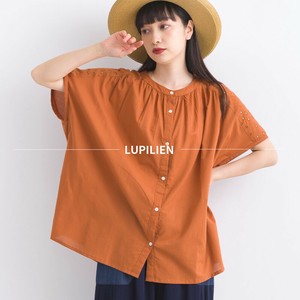 Button Shirt/Blouse Geometric Schiffli